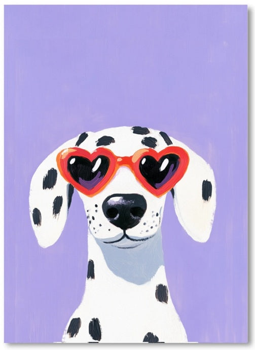 Only Happy Things Stationery Postcard - Dalmatian Dog with Sunglasses - Blesket Canada
