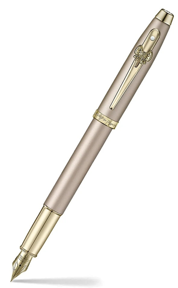 Sheaffer x Emily in Paris 100 9377 Champagne Gold Fountain Pen with Bow Emblem - Blesket Canada