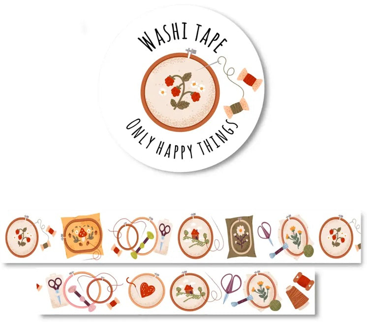 Only Happy Things Stationery Washi Tape - Embroidery - Blesket Canada