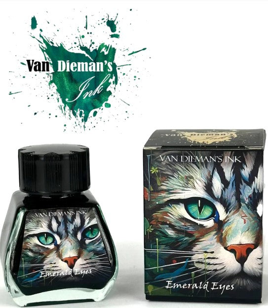 Van Dieman's Feline - Emerald Eyes 30ml Fountain Pen Ink - Blesket Canada