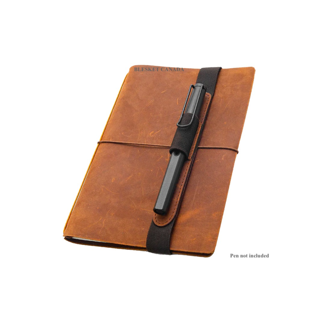Endless Explorer Refillable Leather Journal - With Regalia Paper Notebook - Brown - Blesket Canada