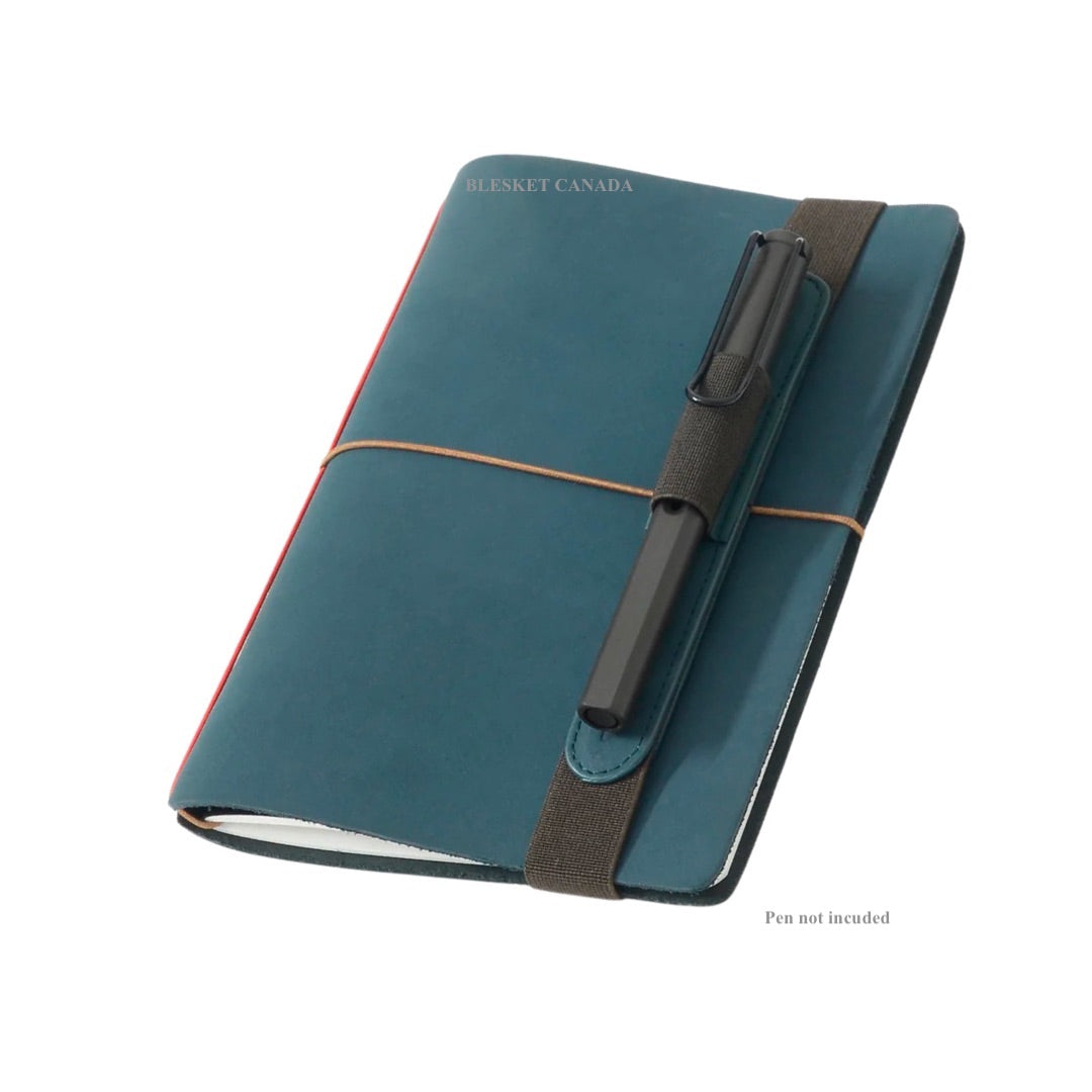 Endless Explorer Refillable Leather Journal - With Regalia Paper Notebook - Blue - Blesket Canada