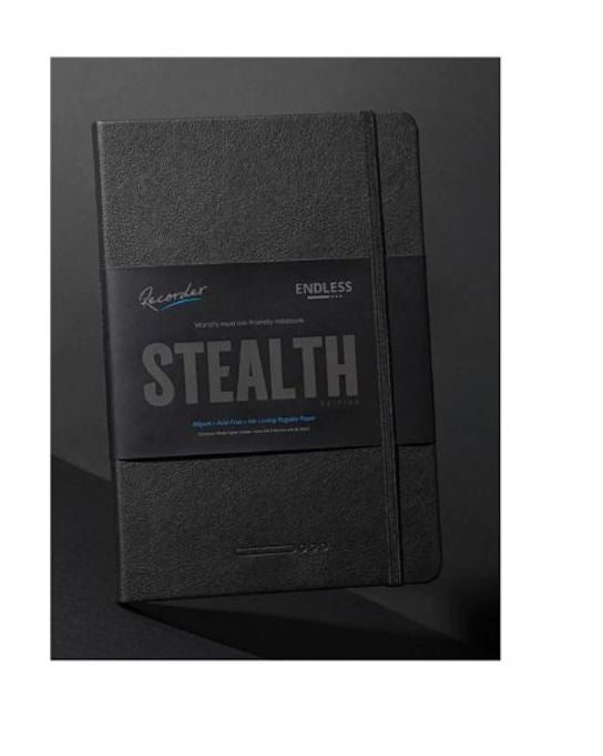 Endless Recorder Regalia A5 Notebook Squared - Stealth Black - Blesket Canada 