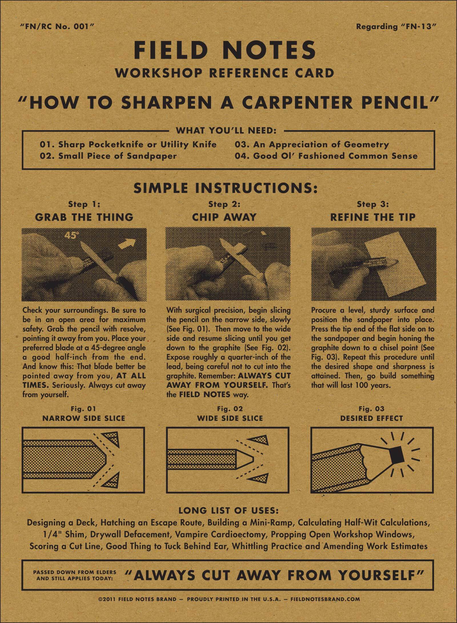 Field Notes Carpenter Pencil 3-Pack - Blesket Canada