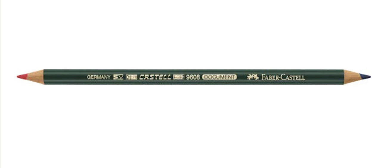Faber- Castell Document Indelible Pencil single - Blue and Red - Blesket Canada