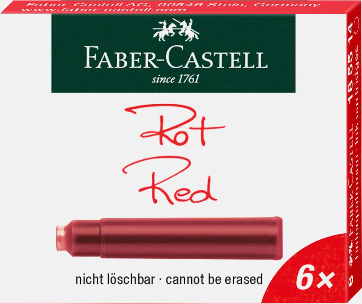 Faber Castell Ink Cartridge Box of 6 - Blesket Canada