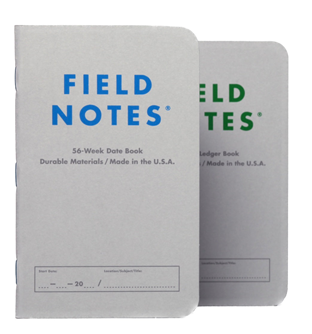 Field Notes Index: Ledger &amp; Date Books with receipt pockets - set of 2 - Blesket Canada