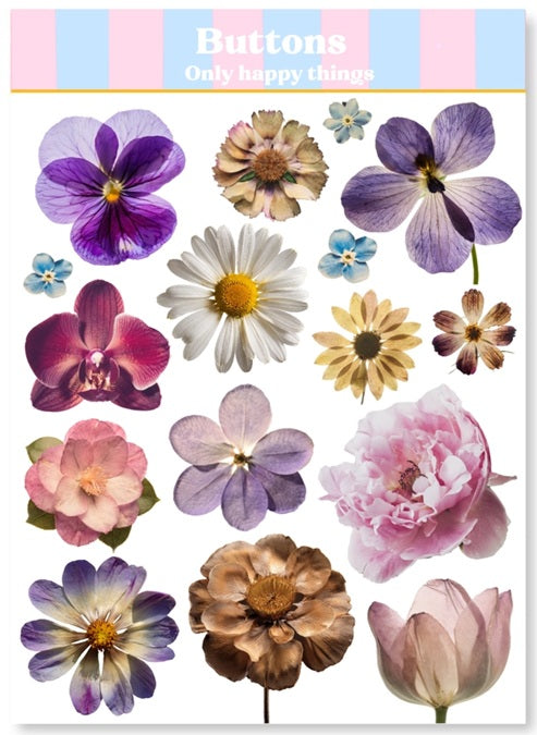 Only Happy Things Stationery Sticker Sheet - Flowers - Blesket Canada