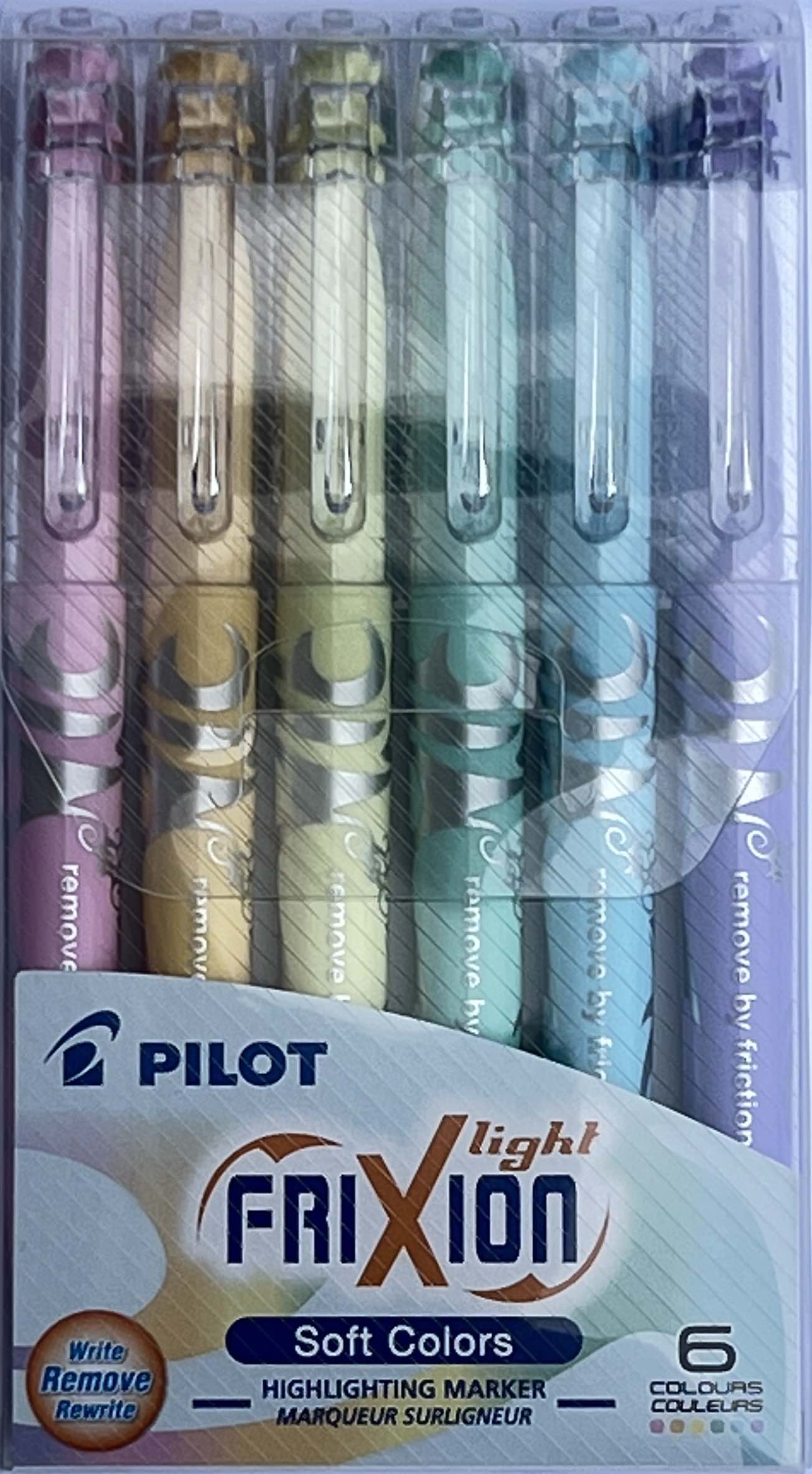 Pilot FriXion Light Soft Colors Erasable Highlighters Pen(Set of 6) - Blesket Canada