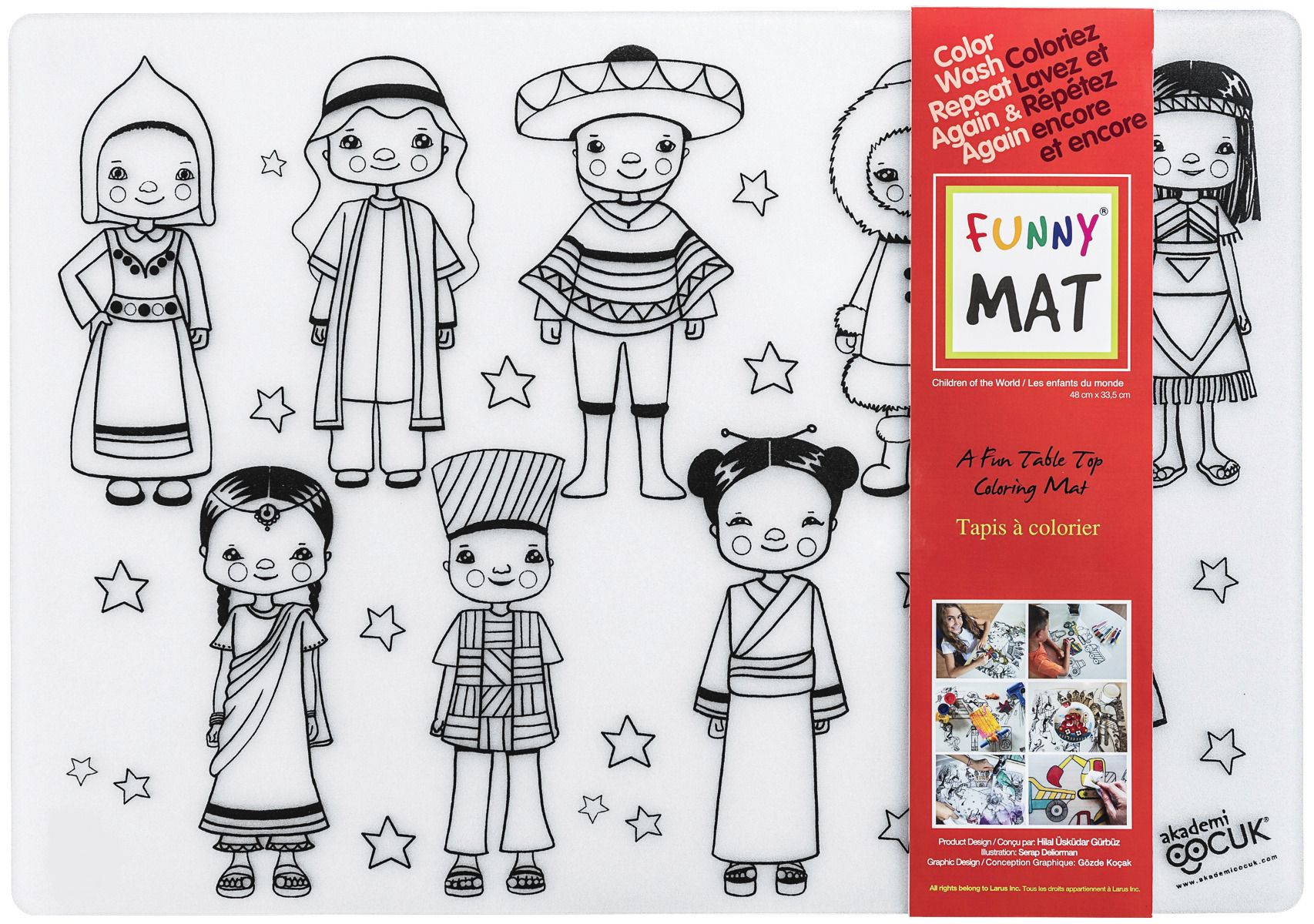 Funny MAT A Fun Table Top Coloring Mat - Children (Transparent, Single)