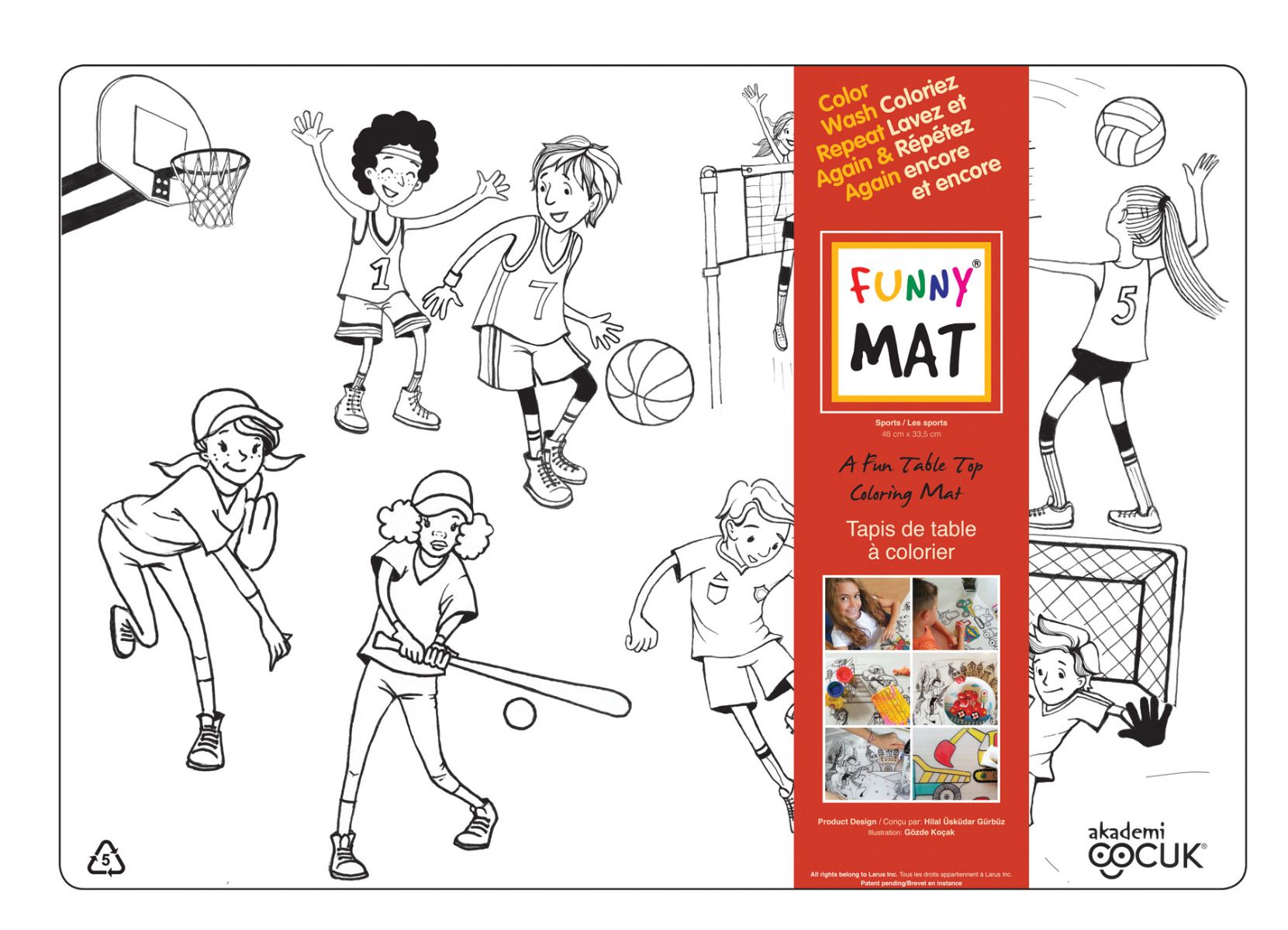 Funny MAT A Fun Table Top Coloring Mats - Sports (Transparent, Single)