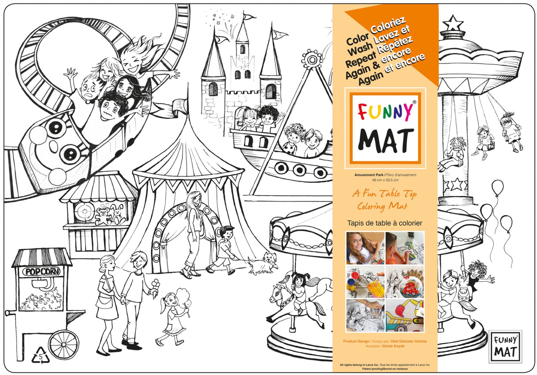Funny MAT A Fun Table Top Coloring Mats - Amusement-Park(Transparent, Single)