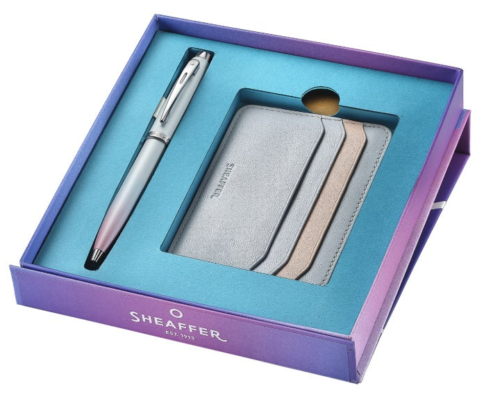 Sheaffer 100 Expressions Pearlised Ballpoint Pen and Credit Card Holder Gift Set - Blesket Canada