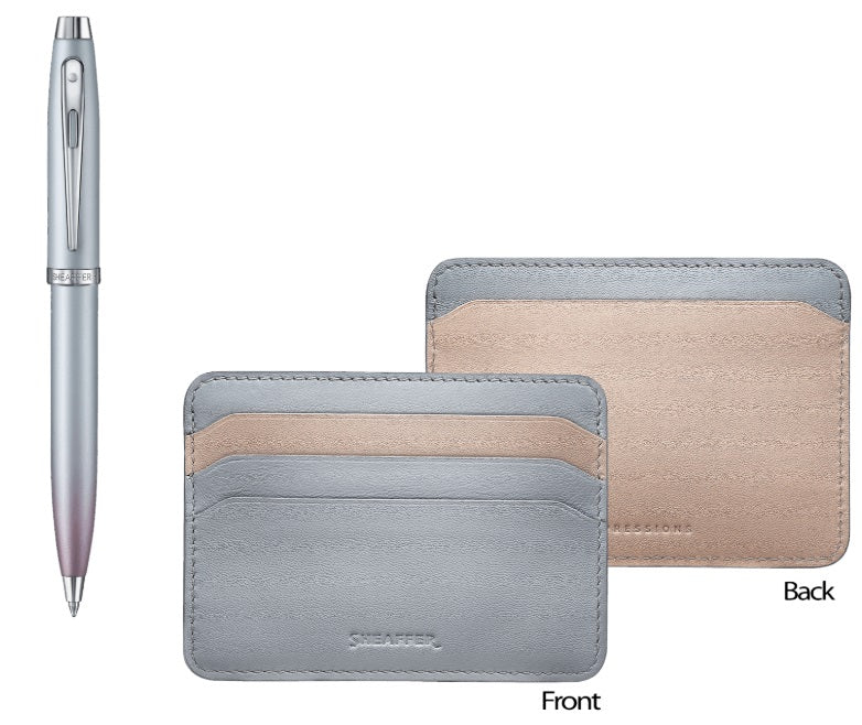 Sheaffer 100 Expressions Pearlised Ballpoint Pen and Credit Card Holder Gift Set - Blesket Canada