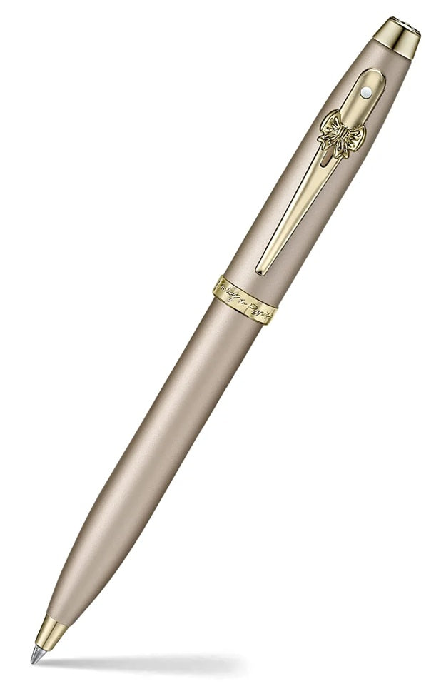 Sheaffer x Emily in Paris 9377 100 Champagne Gold Ballpoint Pen, Small Notebook Gift Set - Blesket Canada