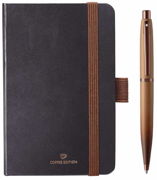 Sheaffer VFM Coffee Edition Matt Brown Ballpoint Pen and Small Notebook Gift Set - Blesket Canada