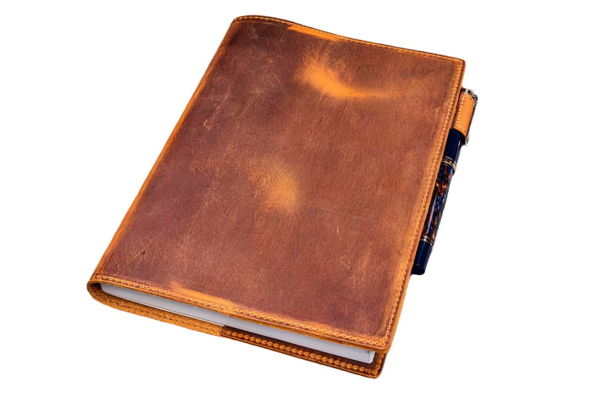 Galen Leather - Slim A5 Notebook/Planner Cover - Crazy Horse Brown - Blesket Canada