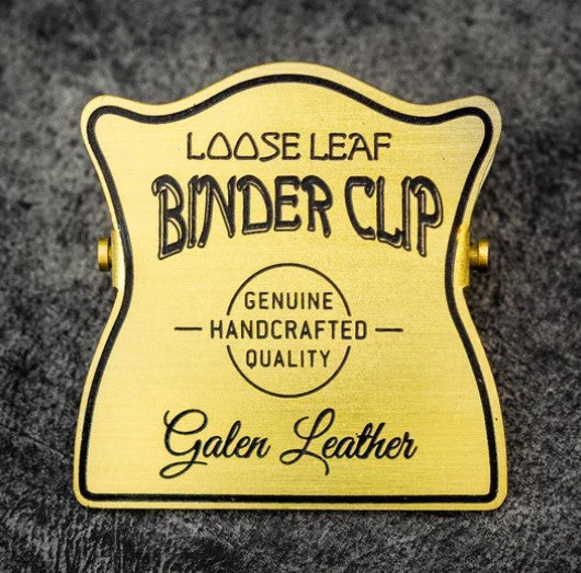 Galen Leather Brass Binder Clip - Blesket Canada