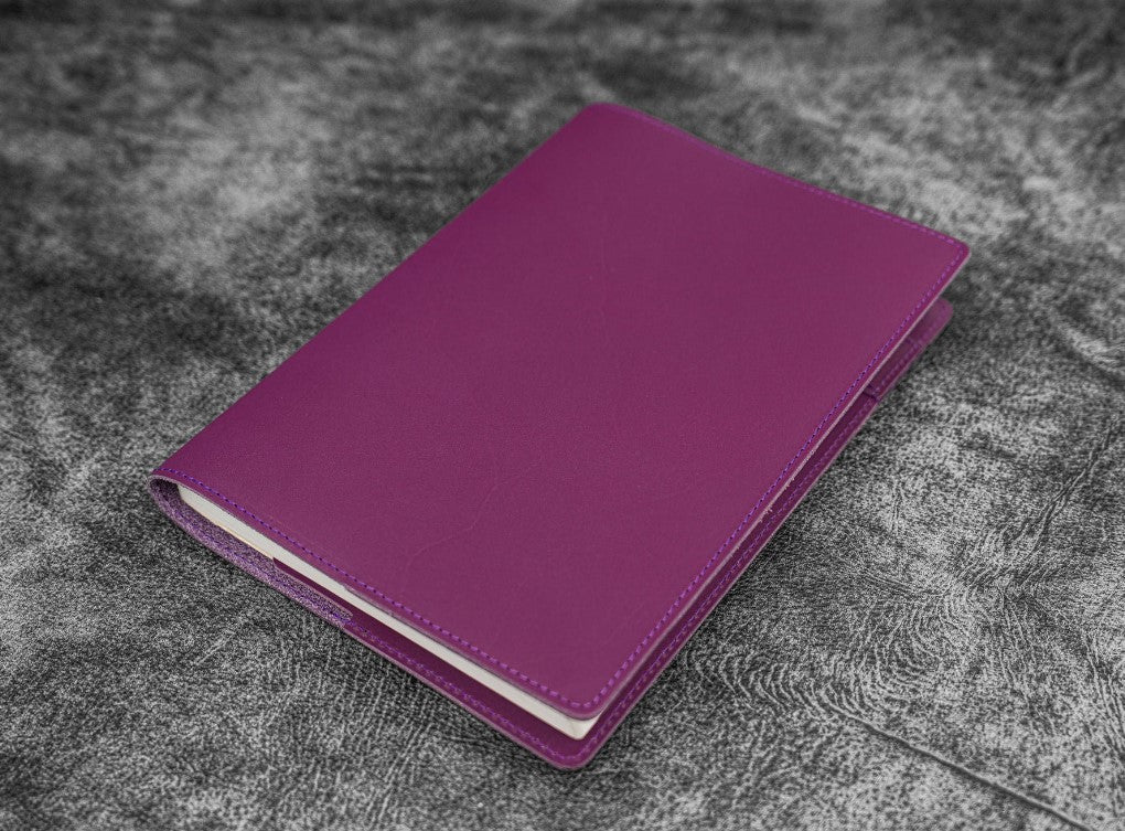 Galen Leather - Slim A5 Notebook/Planner Cover - Purple - Blesket Canada