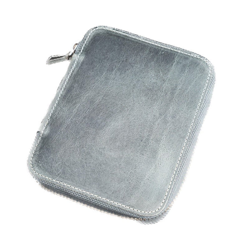 Galen Leather - Leather Zippered 10 Slot Pen Case - Crazy Horse Smoky - Blesket Canada