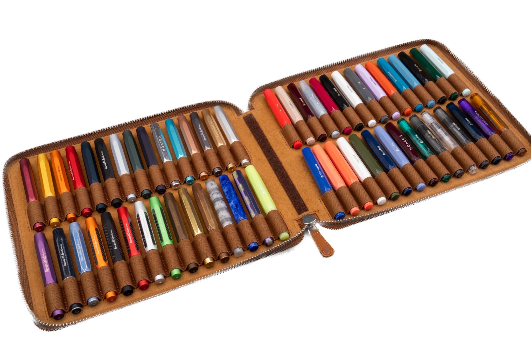 Galen Leather - Collector Pen Case for 60 Kaweco Pens - Crazy Horse Brown - Blesket Canada