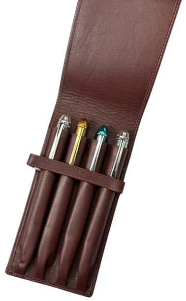 Girologio 4 Pen Case - Antique Brown - Blesket Canada