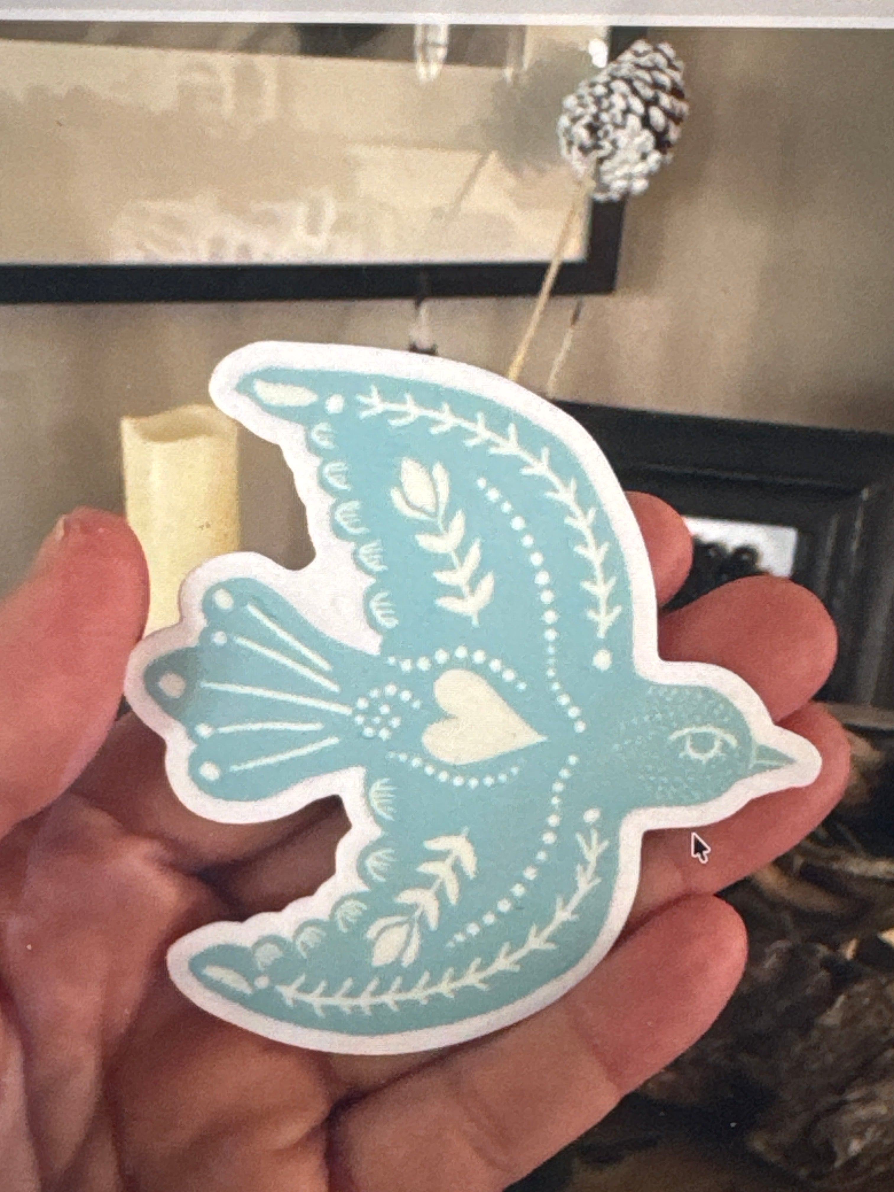 Hello Lovely Little Lovely Sticker – Blue Folk Bird - Blesket Canada