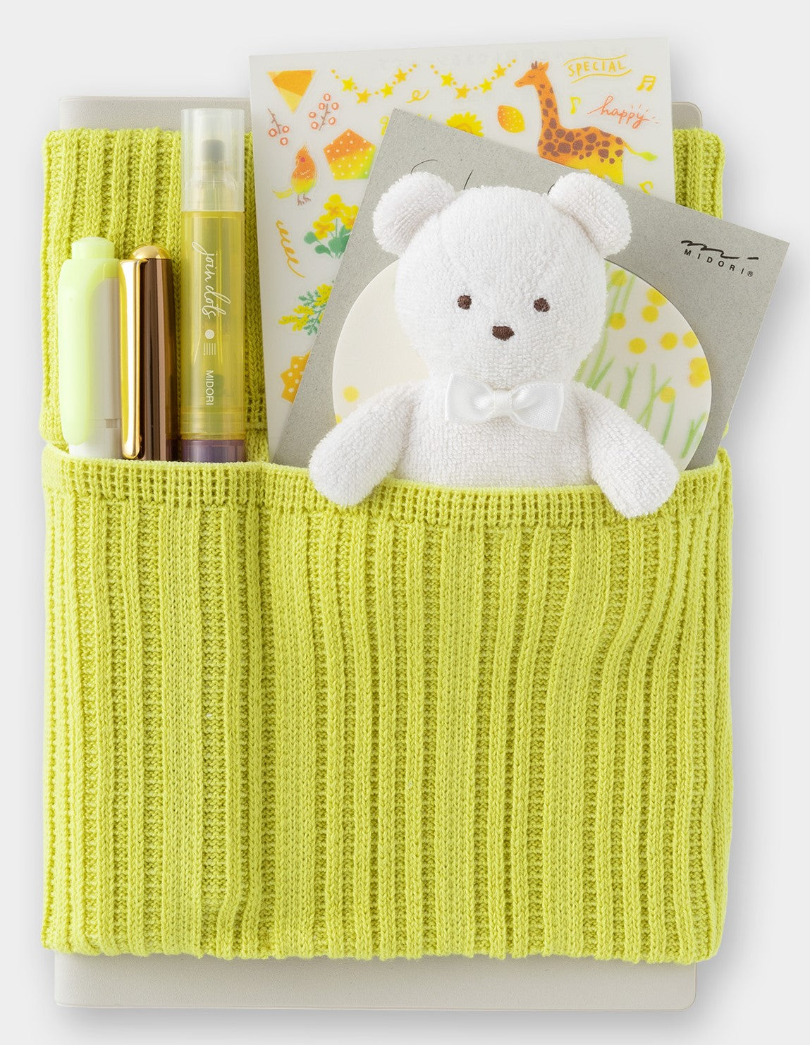 Midori Notebook’s HARAMAKI A6–B6 – Lime Yellow - Blesket Canada