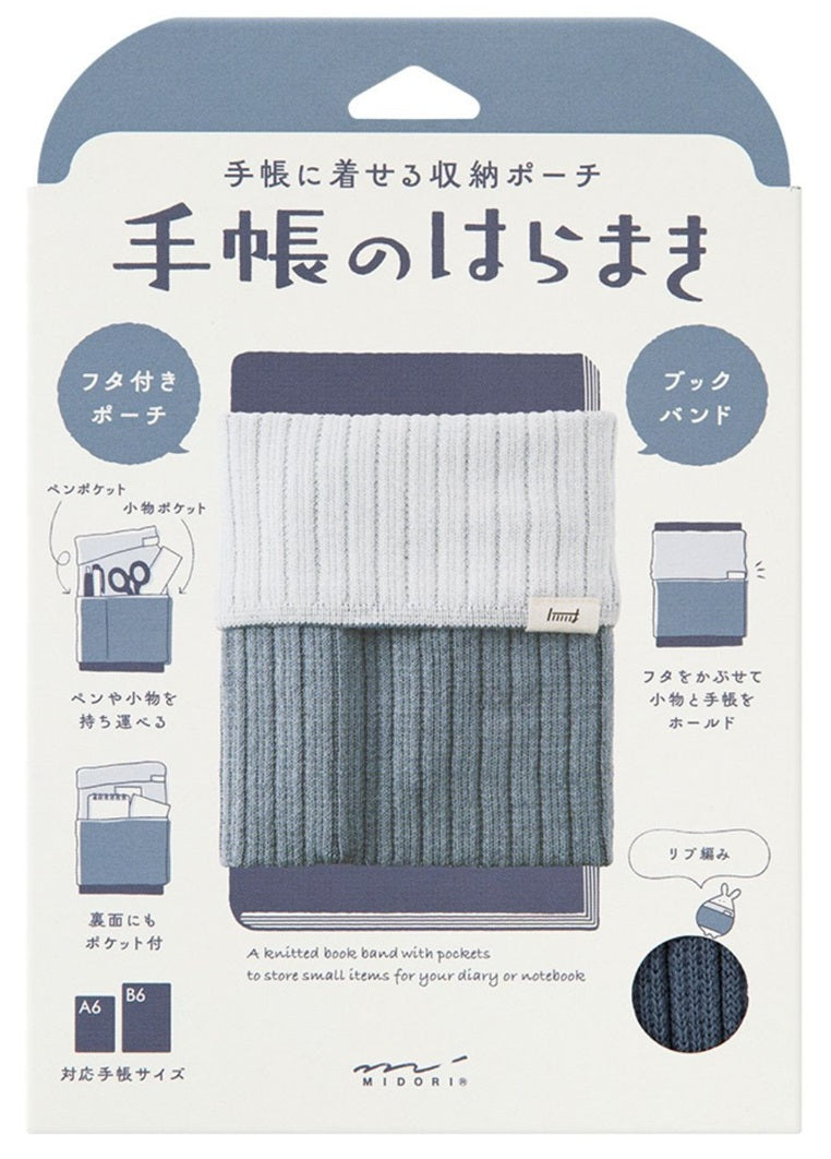 Midori Notebook’s HARAMAKI A6–B6 – Two-Tone Light Blue - Blesket Canada