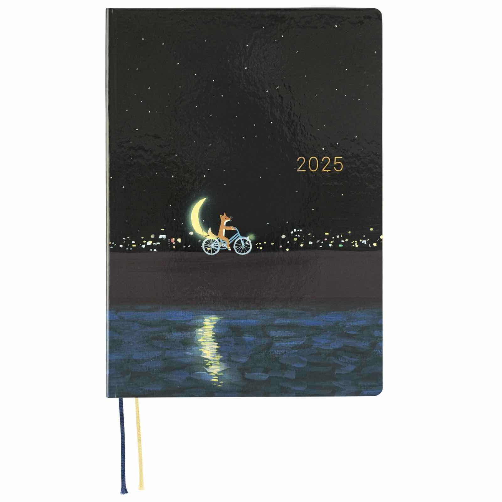 Hobonichi Techo 2025 - Cousin (A5) HON Planner Book - Hiroko Kubota: Crescent Moon Delivery - English/January Start/Monday Start - Blesket Canada