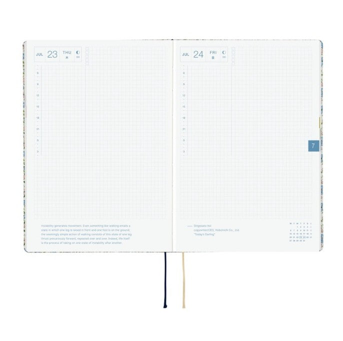 Hobonichi Techo 2026 HON Planner A5 (Daily) - Liberty Fabrics: Sasha Kiora - Blesket Canada