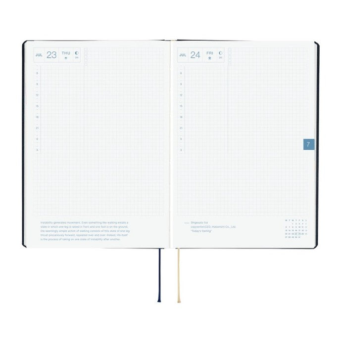 Hobonichi Techo 2026 HON Planner A5 (Daily) - Slash (Navy) - Blesket Canada