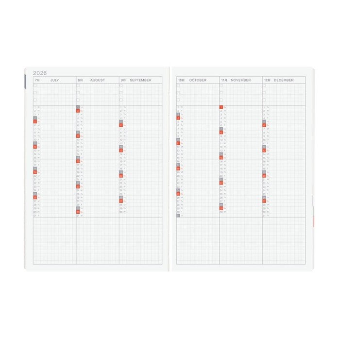 Hobonichi Techo 2026 HON Planner A5 (Daily) - Paper Series: Black Gingham - Blesket Canada