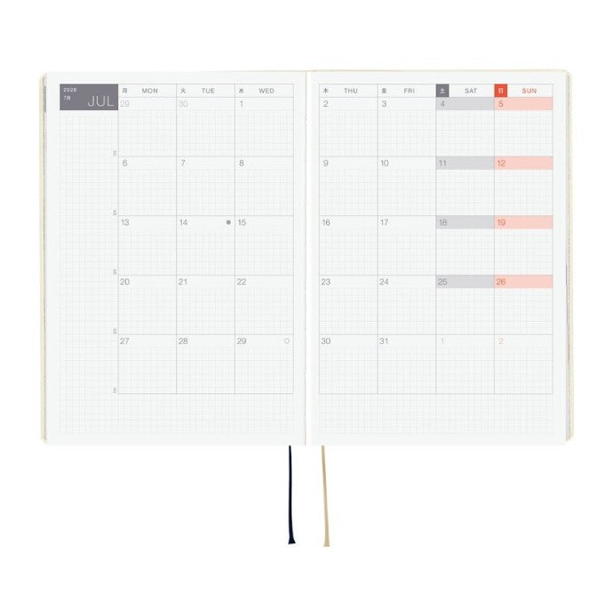 Hobonichi Techo 2026 HON Planner A5 (Daily) - Slash (Ivory) - Blesket Canada