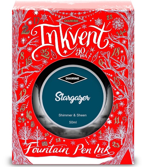 Diamine Inks 50ml Inkvent (Red Edition) Ink Bottle - Stargazer