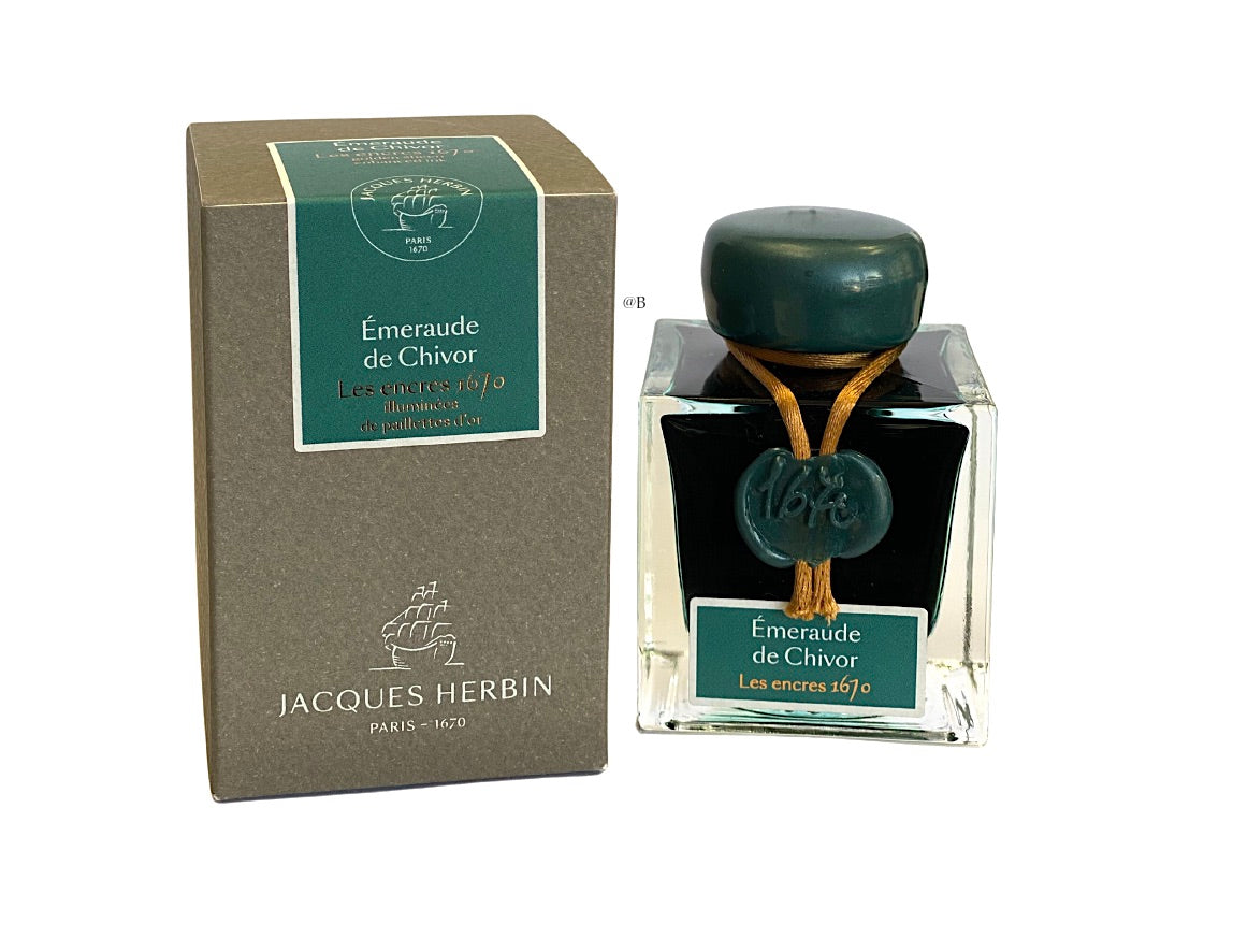 Jacques Herbin 1670 Anniversary 50 ml Emerald Green (Émeraude de Chivor) - Blesket Canada
