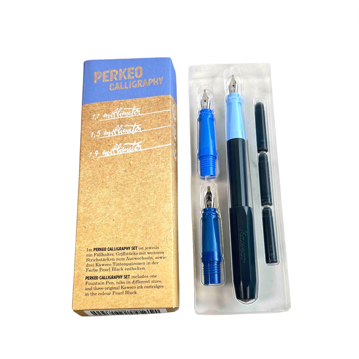 Kaweco Perkeo Calligraphy Set - Blue - Blesket Canada