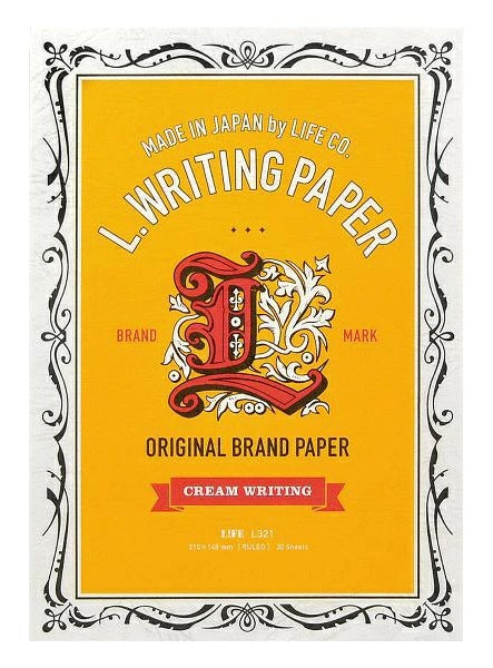 Life A5 Letter Pad Patterned Cream – Vertical Ruled, 30 Sheets - Blesket Canada