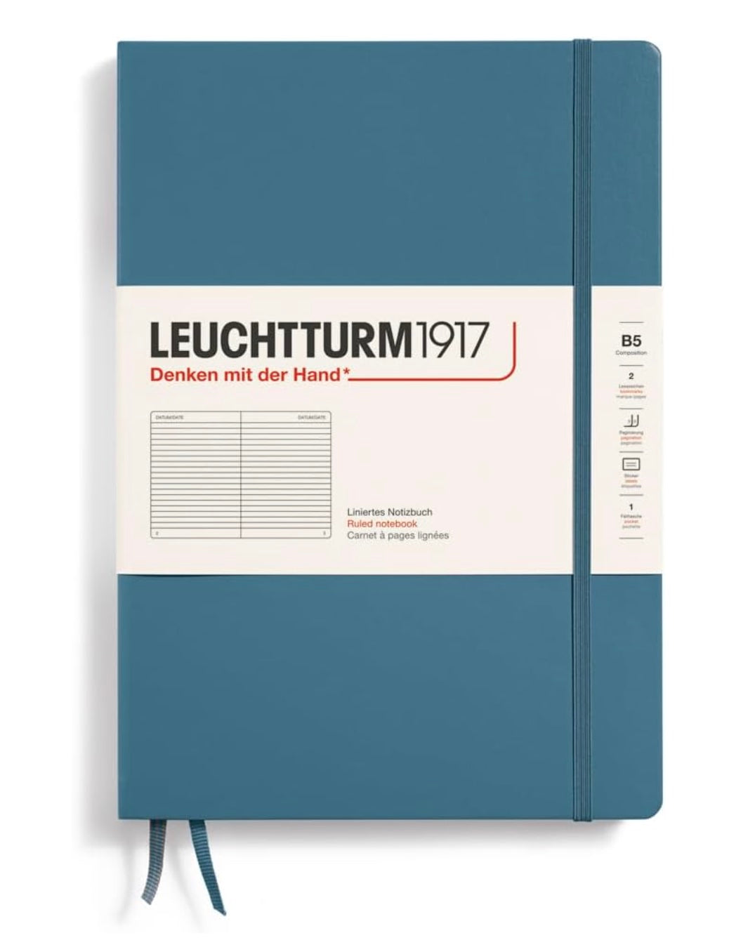 LEUCHTTURM1917 Notebook Composition (B5) Dotted Hard Cover Notebook - Indigo - Blesket Canada