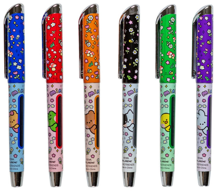 LINE FRIENDS MININI MEETS - Ready to Write Fountain Pen Set Fine Nib - Pack of 6 - Blesket Canada