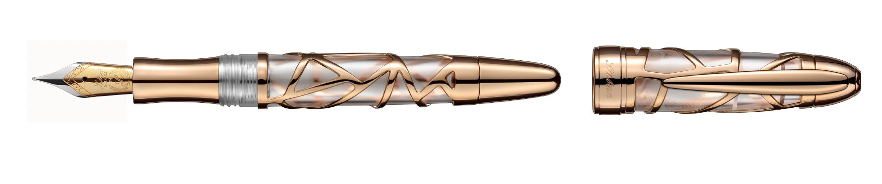 Laban Rose Gold Skeleton Fountain Pen - Blesket Canada