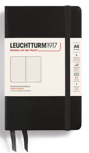 LEUCHTTURM1917 Pocket Notebook (A6) Hardcover Dotted - Black - Blesket Canada