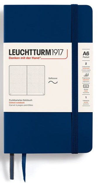 LEUCHTTURM1917 Softcover Pocket Notebook A6 Dotted, Navy - Blesket Canada