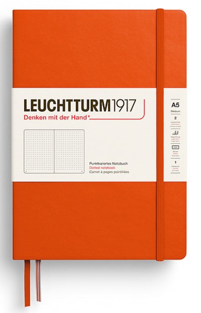LEUCHTTURM1917 Hardcover Medium Notebook A5 Dotted - Pumpkin - Blesket Canada