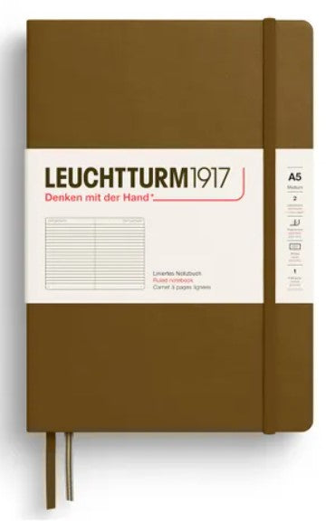 LEUCHTTURM1917 Medium (A5) Hardcover Notebook Ruled - Spice Brown - Blesket Canada