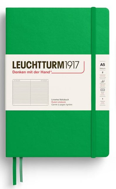 LEUCHTTURM1917 Medium (A5) Hardcover Notebook Ruled - Spring Leaf - Blesket Canada