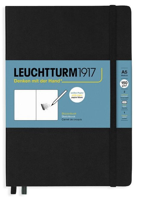 LEUCHTTURM1917 Hardcover Sketchbook A5 Plain - Black - Blesket Canada