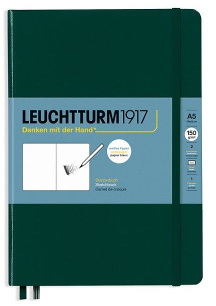 LEUCHTTURM1917 Hardcover Sketchbook A5 Plain - Forest Green- Blesket Canada