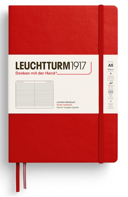 LEUCHTTURM1917 Hardcover Medium Notebook A5 Ruled - Cherry - Blesket Canada