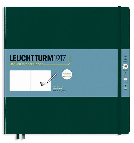 LEUCHTTURM1917 Hardcover Sketchbook Square (225 x 225 mm) - Forest Green - Blesket Canada